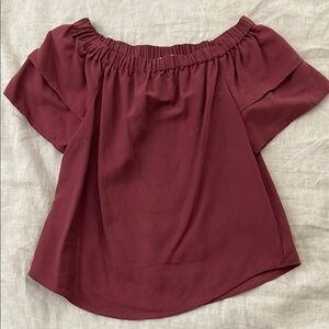 Elegant Off-Shoulder Burgundy Top